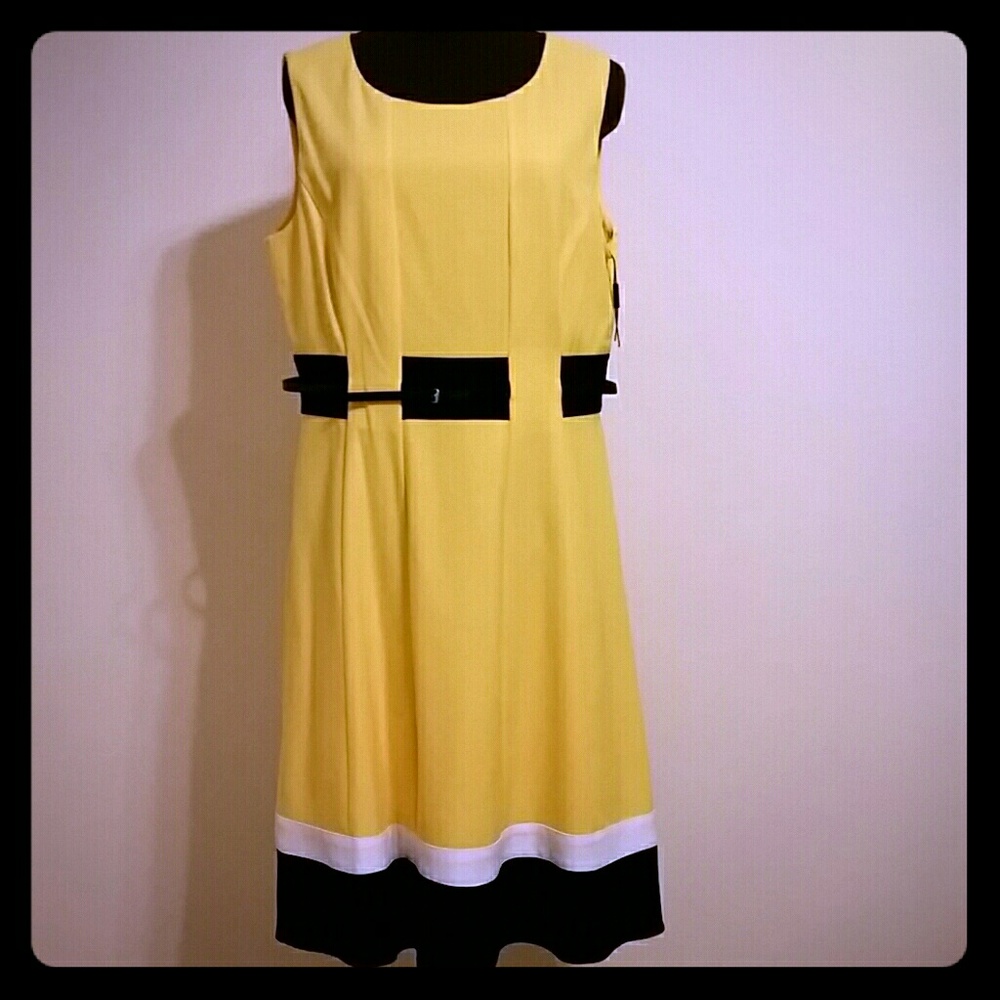 Calvin Klein yellow and black dress size 12